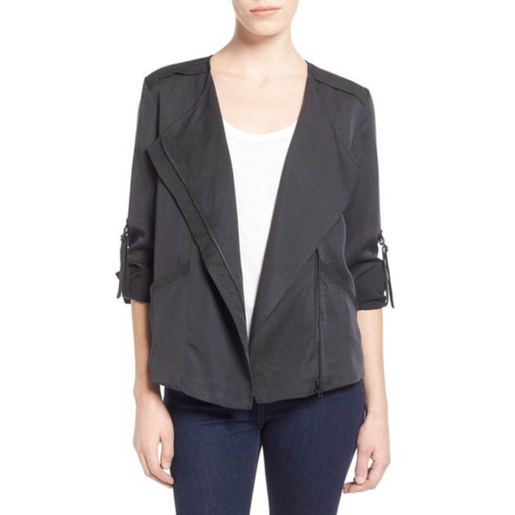 Astr Jackets & Blazers - NWOT ASTR Collarless Slouchy Roll Sleeve Jacket XS
